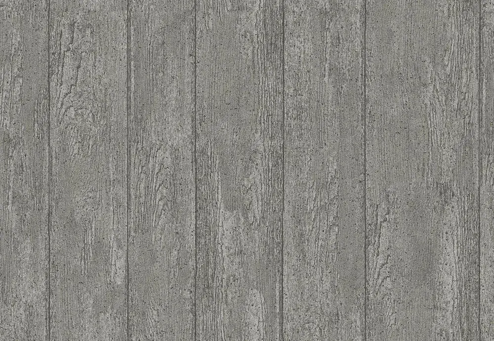 Narrow grey planks with a raw split-grain texture and dark seams between the boards.