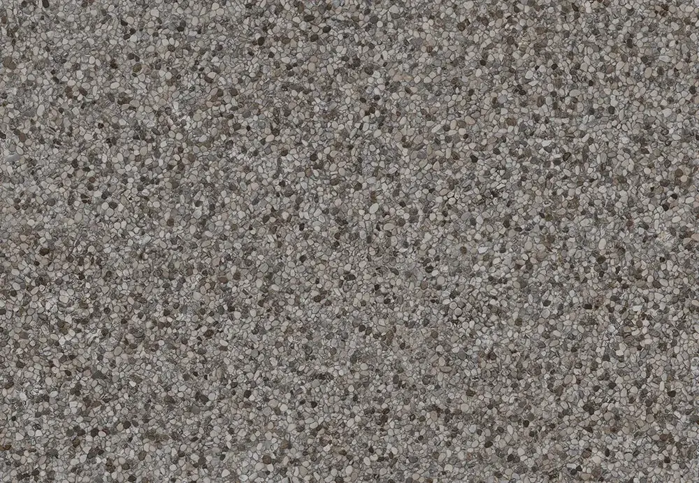 Small rounded pebbles in mixed grey and brown, like exposed aggregate.